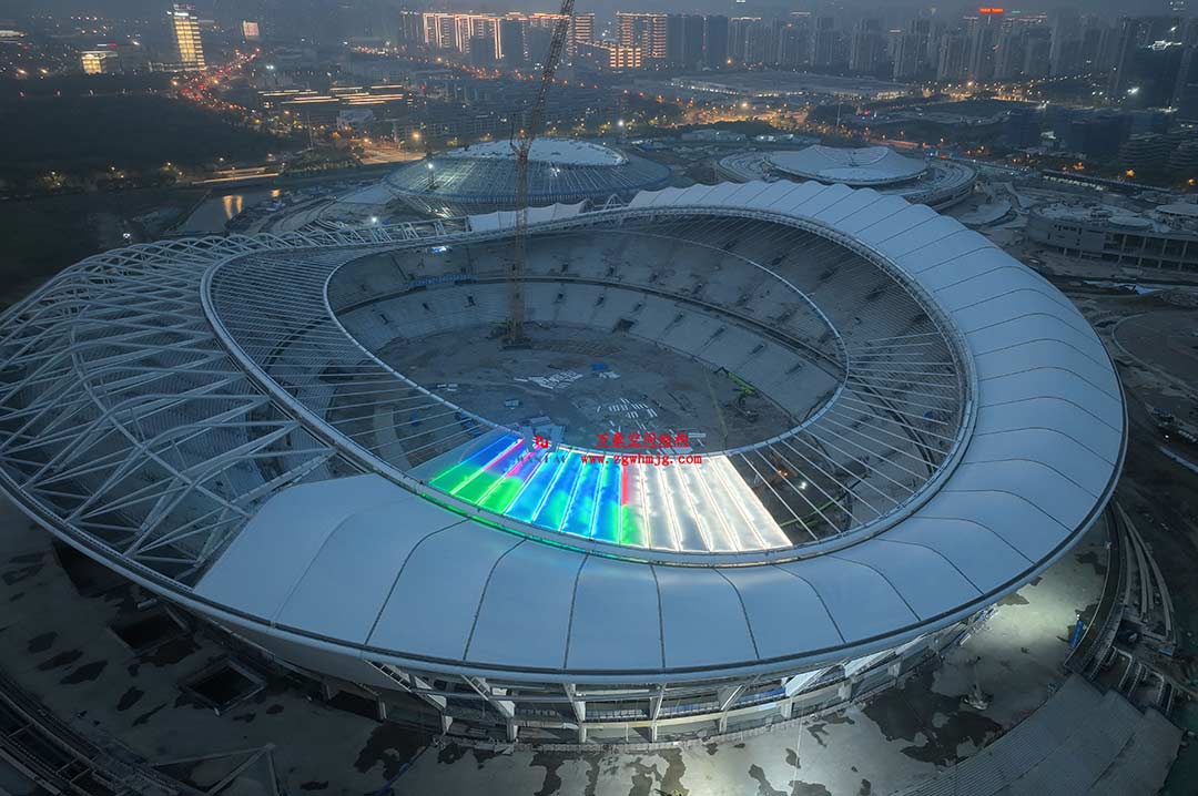 太湖之畔，華燈初上|無錫奧體中心施工加速