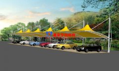 膜結(jié)構車棚支撐柱原料該如何選擇，有哪些事項需要注意？